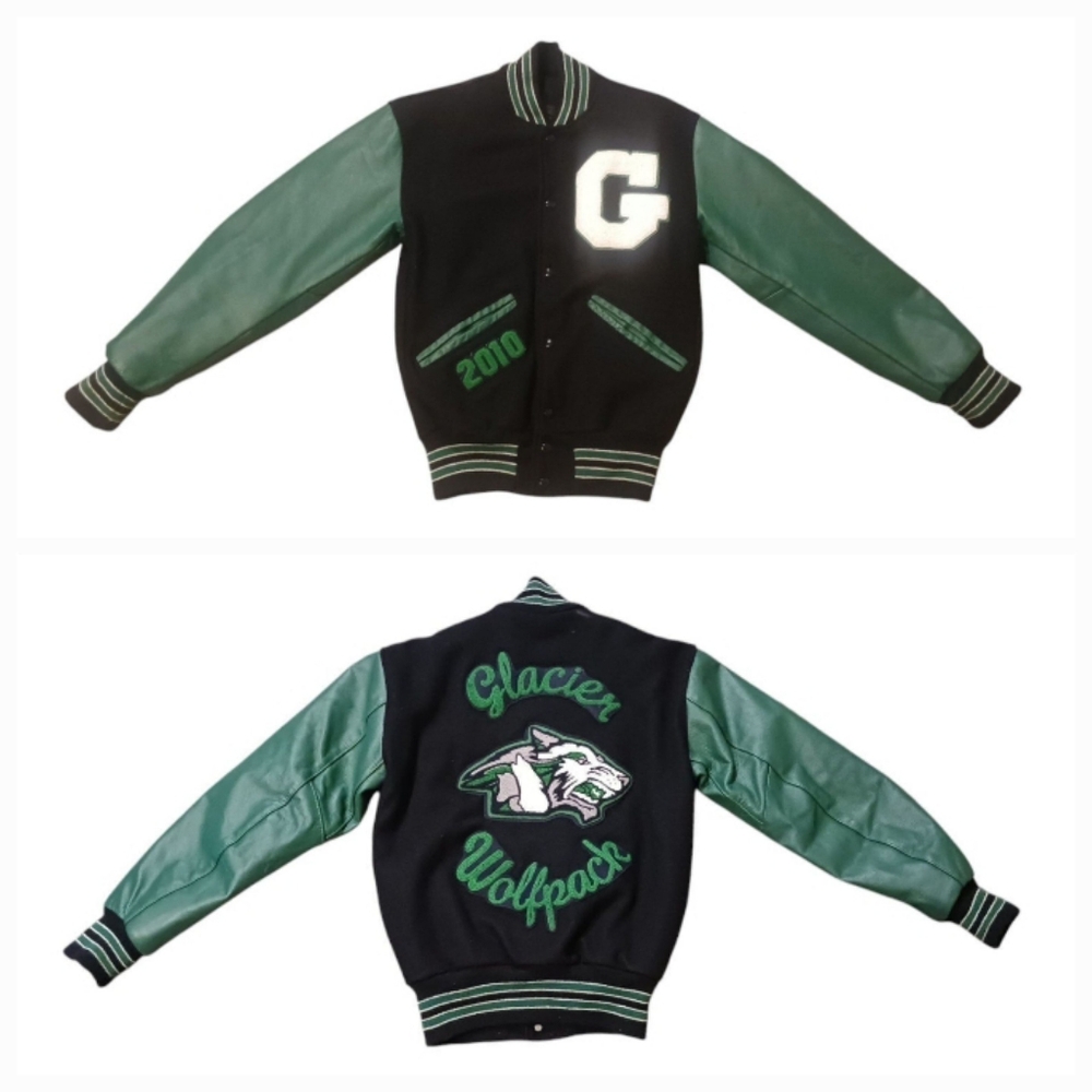 '10 Glacier H.S Wolfpack Varsity Letterman Jacket (XS)